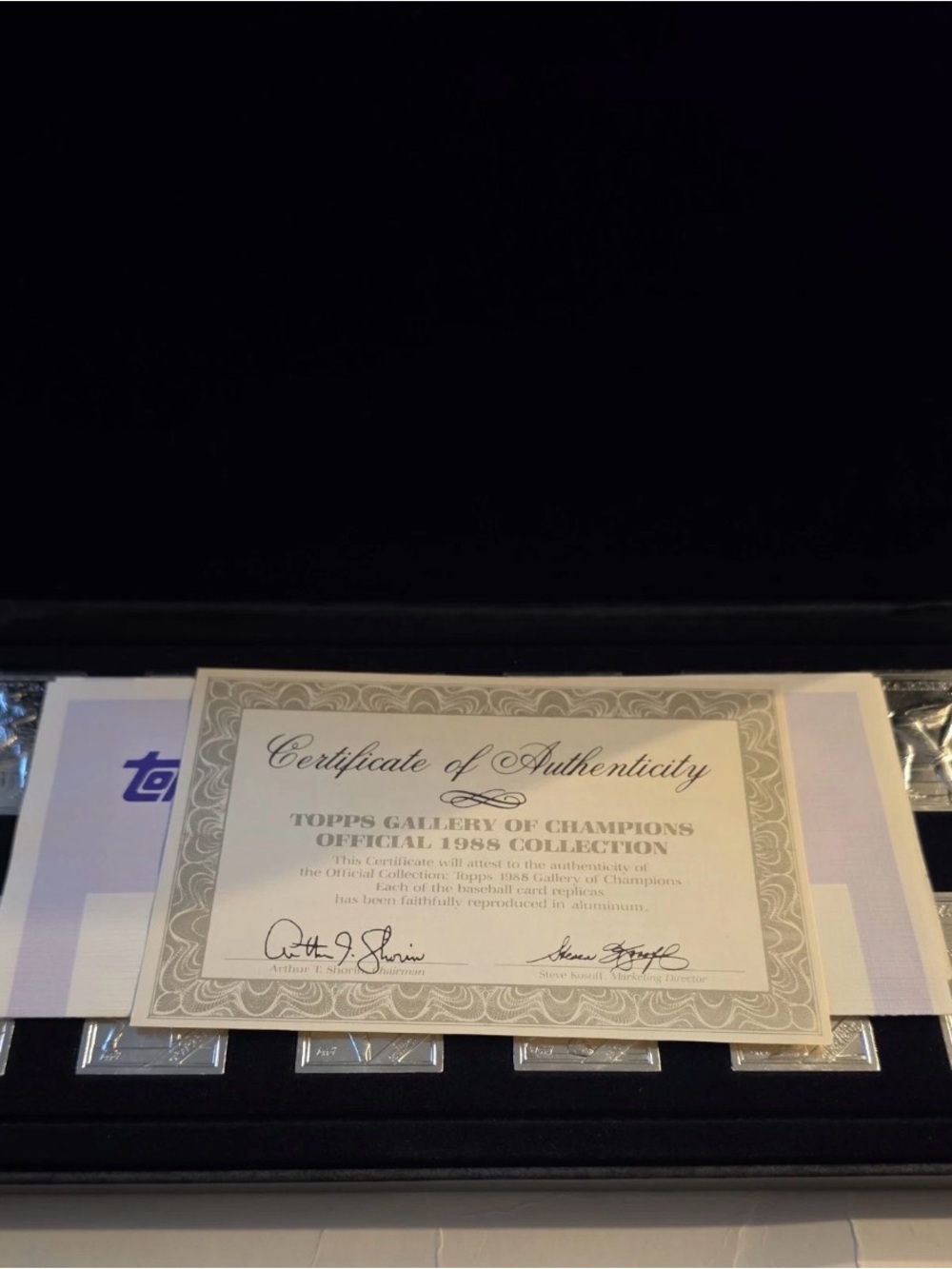 Topps Gallery OF Champions! SILVER playing cards and storage display, Topps COA - Picture 3 of 11